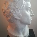 Patinated plaster man head.