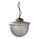 Ancienne lampe suspension demi-sphere xl art-deco vintage