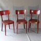 Set of 3 chairs Thonet 1950 feet spindle, modern bistro