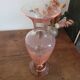 Pink glass amphora vase