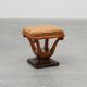 Art Deco Walnut Stool with Original Fabric, Italy 1920s