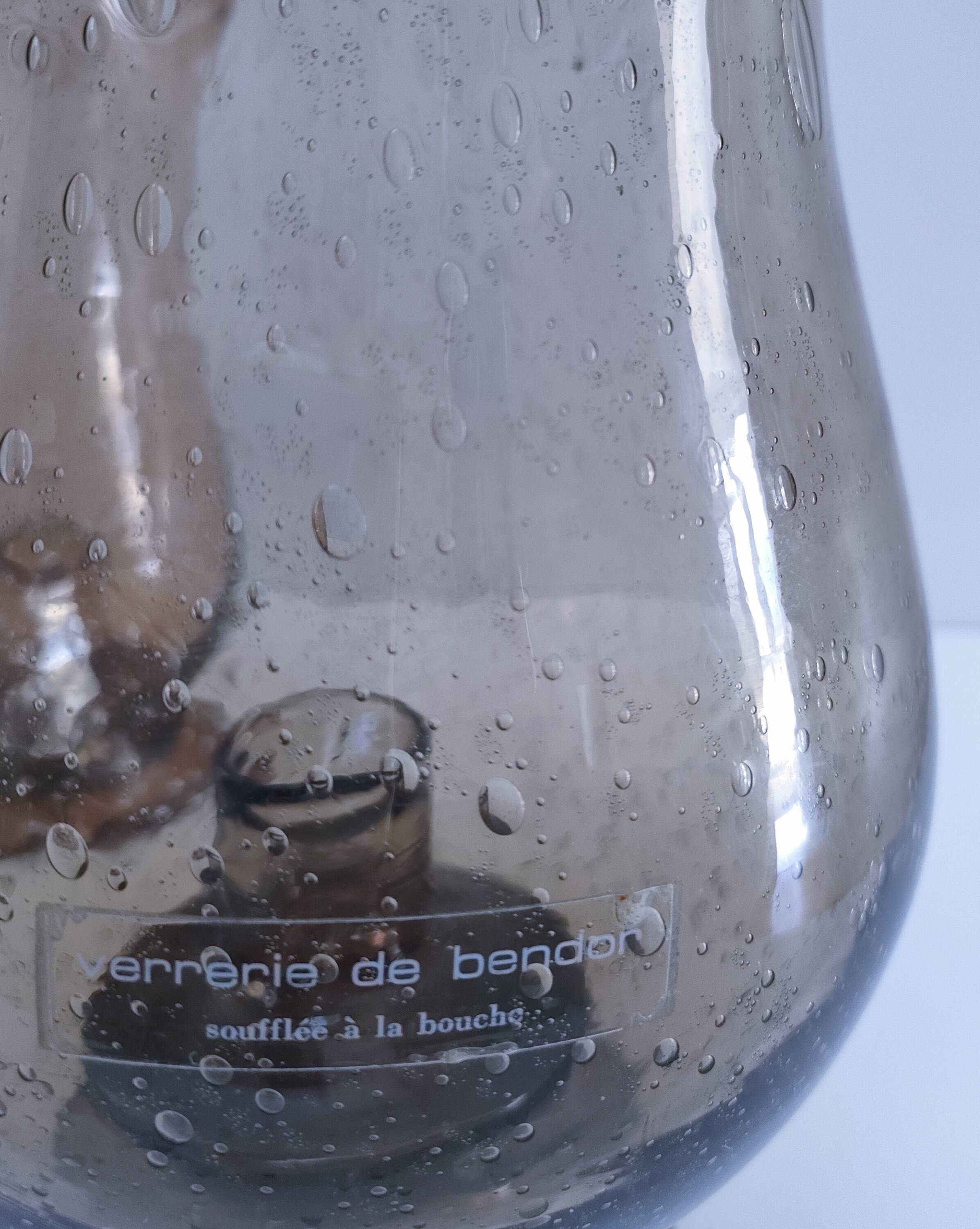 two bubble glass candle holders