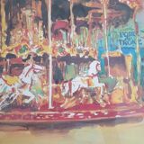 Lithograph by Jean-Pierre Blanchard "Foire du Trône"