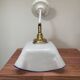Vintage wall light in white opaline with blue edging