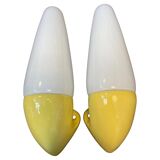 Vintage Bathroom Lamps in Ceramic by Ifö of Sweden with Opaline Shades from the 1960s