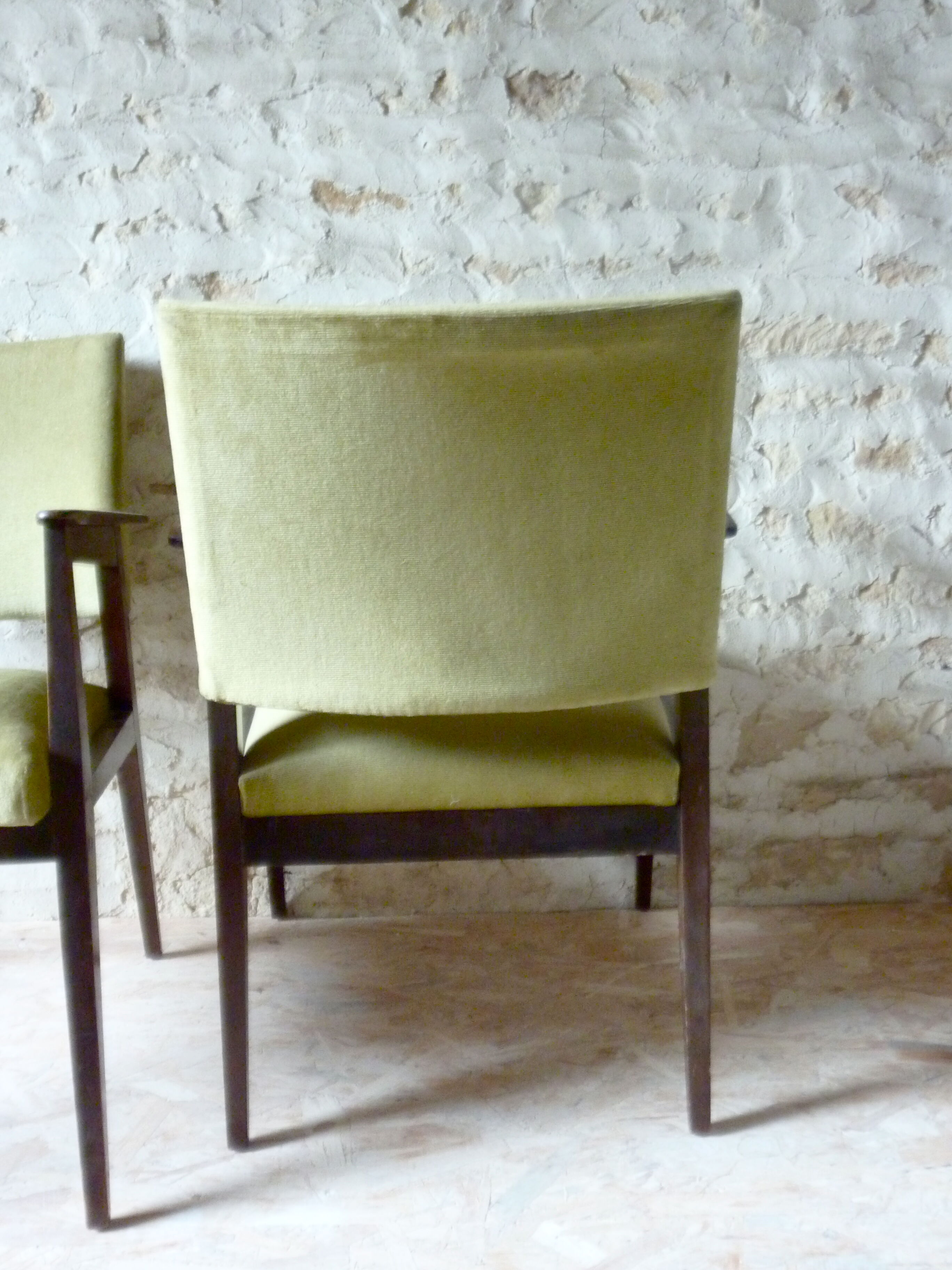 Pair of mahogany bridge armchairs