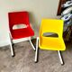 Children's chair in white metal and red plastic