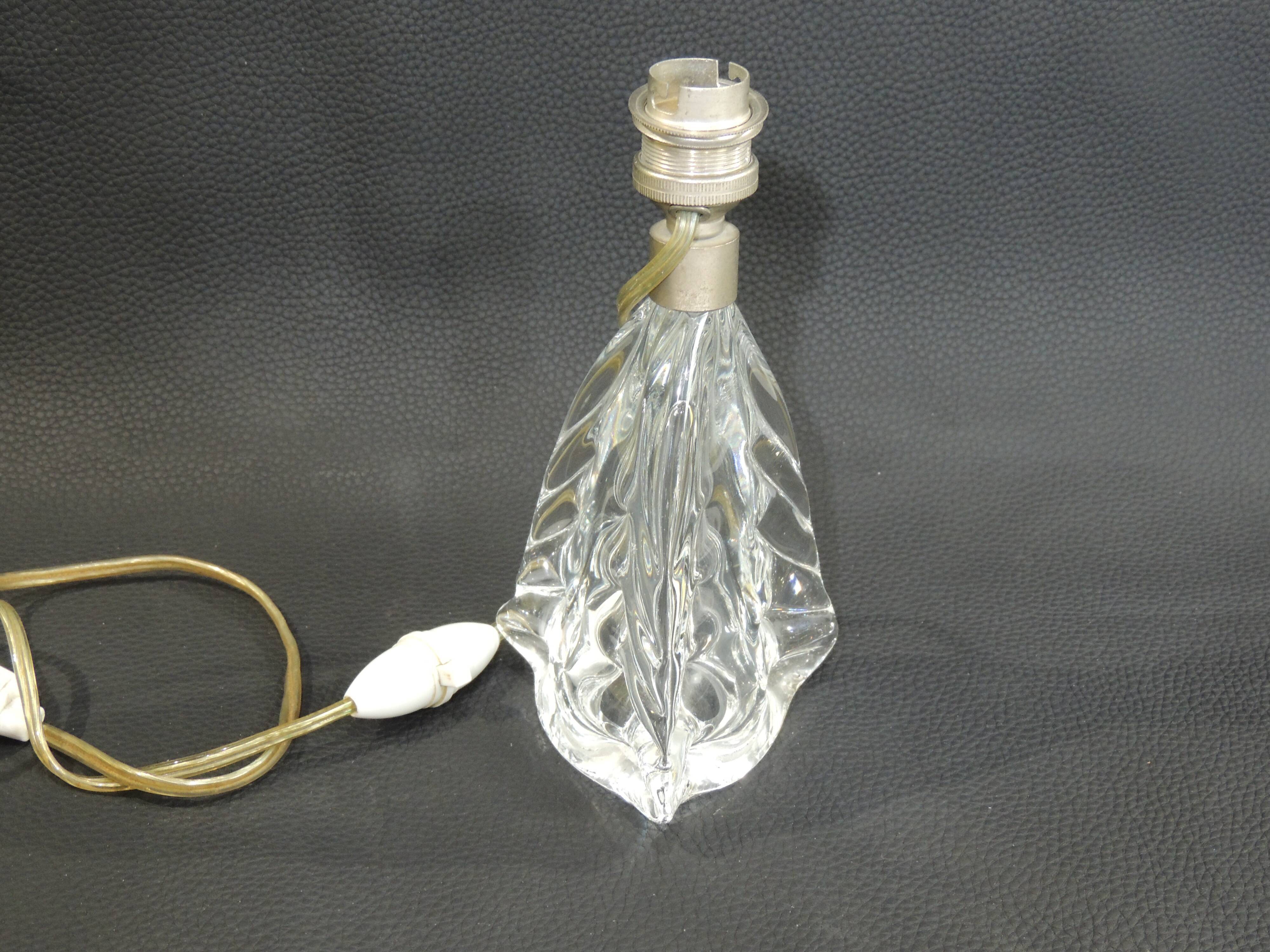 Blown crystal glass lamp/1950/vintage