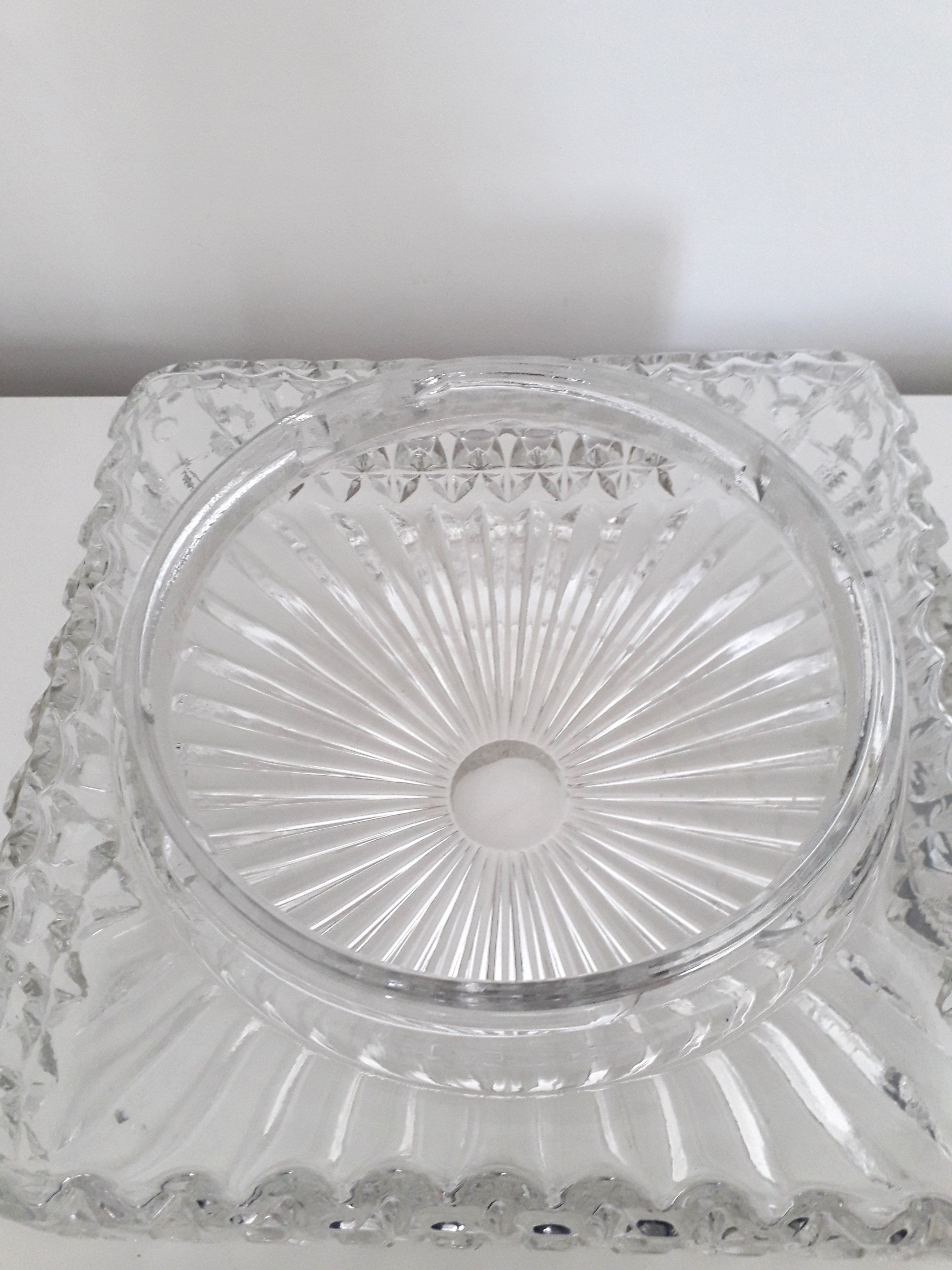 Vintage ceiling lamp / wall lamp - Molded glass - square - 1960 #2