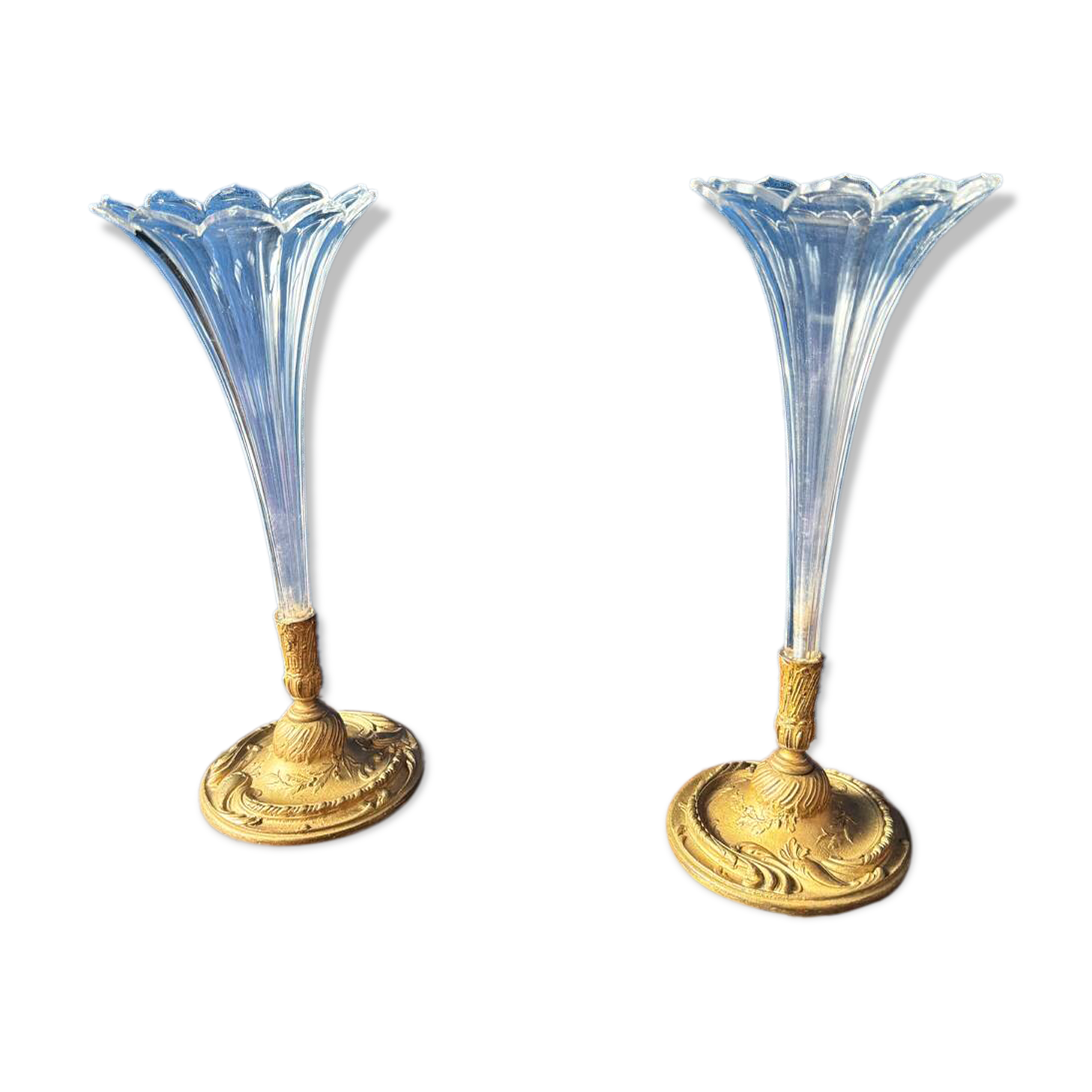 Pair of tulip-shaped flower vases – Napoléon III period