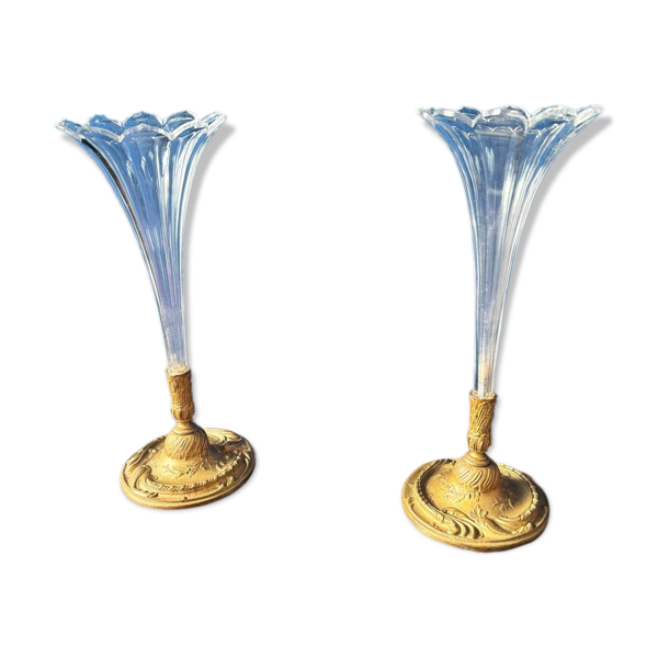 Paire de vases soliflores « tulipe » – Époque Napoléon III