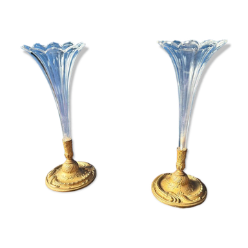 Pair of tulip-shaped flower vases – Napoléon III period