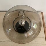 Champignon / plafonnier vintage en verre fumé