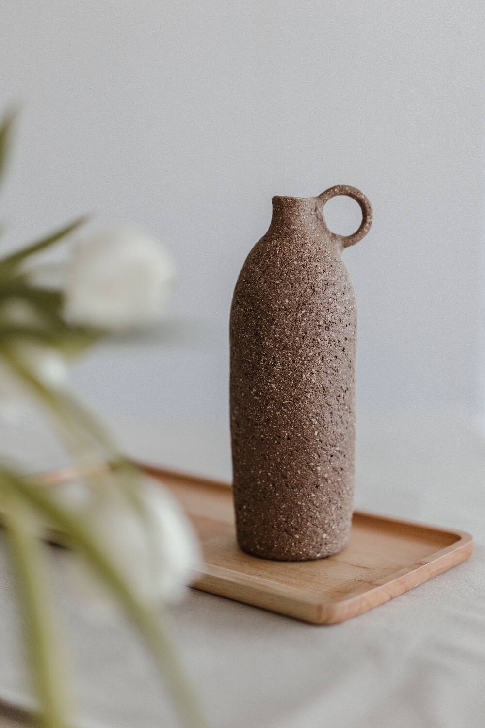 Bouteille à huile en grès