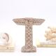 Moroccan candle holder in beige stone, 1970s