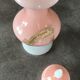 Old bonbonnière in opaline glass pink and white p. schneider 28 cm