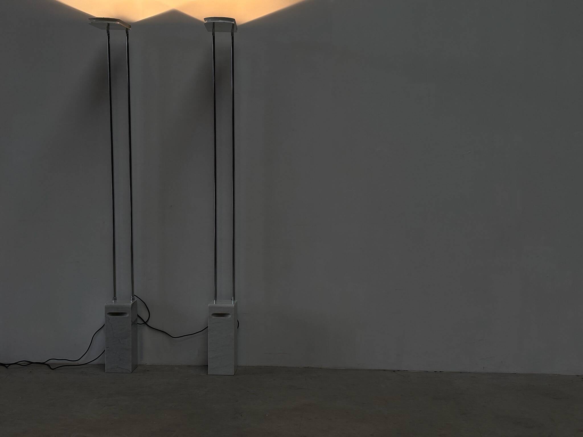 Pair of Skipper floor lamps by Bruno Gecchelin