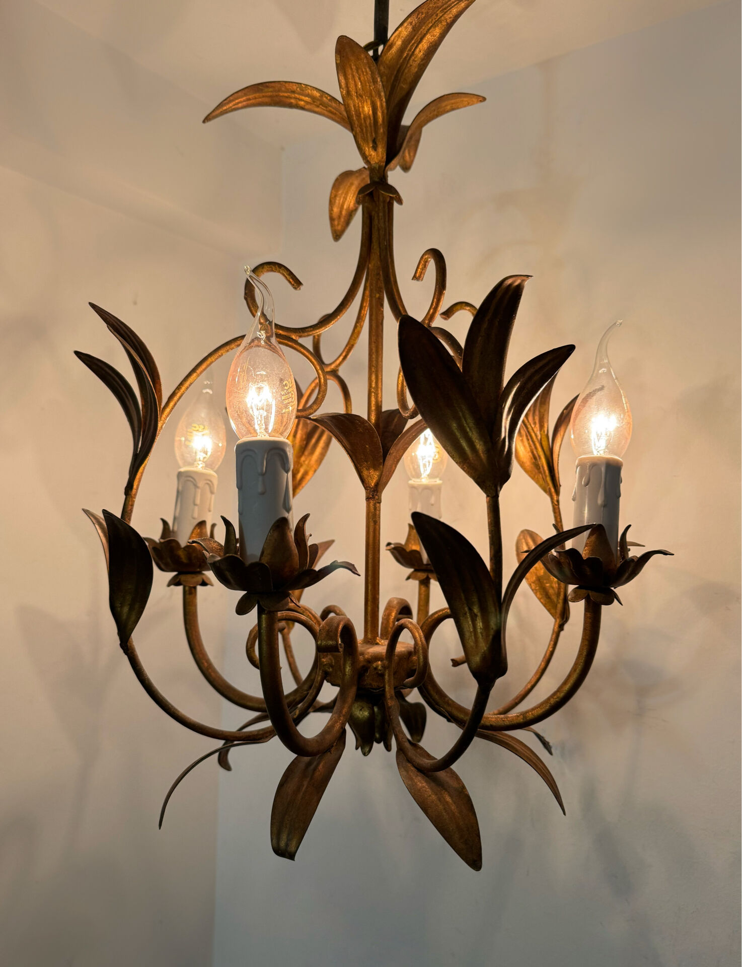 Golden palm leaf lustre 1970s