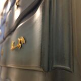 Blue crossbow dresser with brass handles