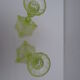 pair of old anise-green glass candlesticks