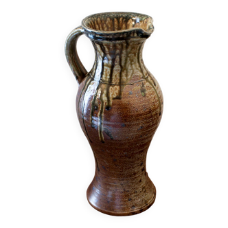 Glazed pyrite stoneware pitcher