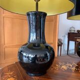 Pair of Vintage Black Ceramic Lamps from the 70s