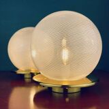 Swirl table lamps in Murano glass by F. Fabbian, Italy, 1970s, set of 2