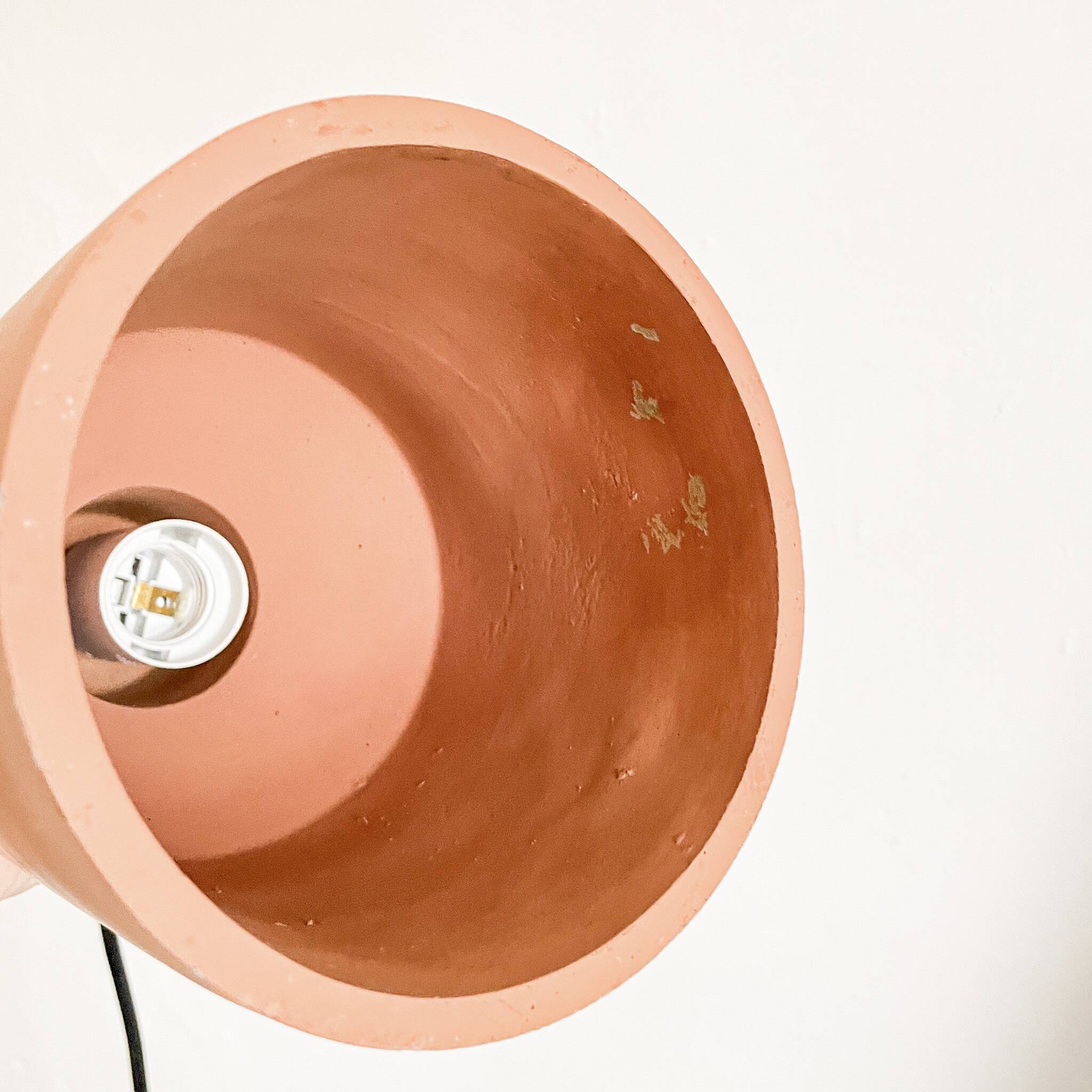 Terracotta lampshade pendant light