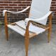 Vintage safari chair 1960s Denmark with canvas minimalist design
