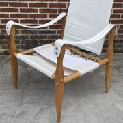 Fauteuil safari vintage 1960 Danemark avec toile design minimaliste