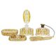 Lead Crystal Amber Perfume Toilet Set Buder Germany