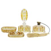 Ensemble de toilette parfum ambre cristal de plomb Buder Allemagne
