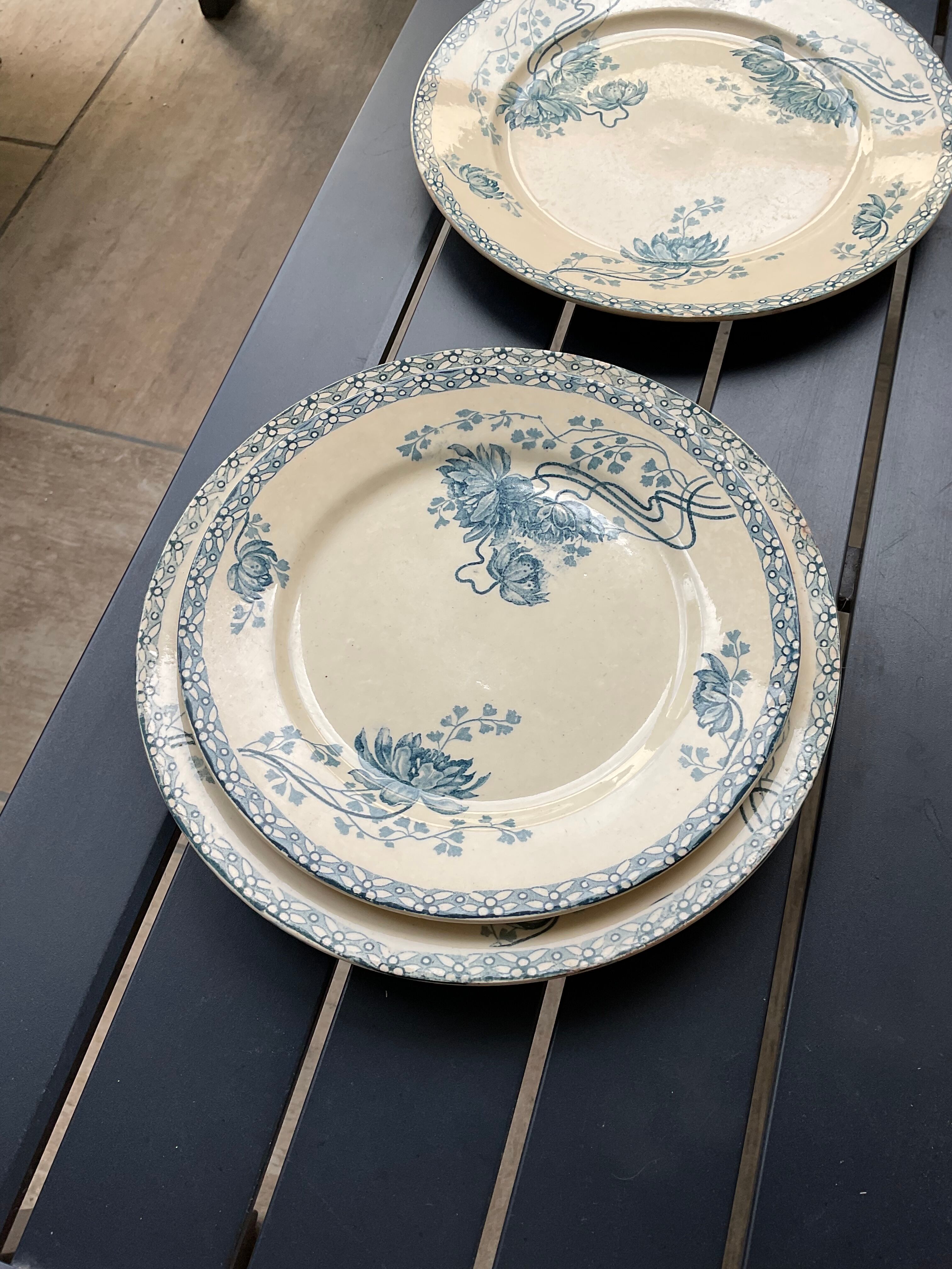 4 plates iron earth Royat sarreguemines U&C