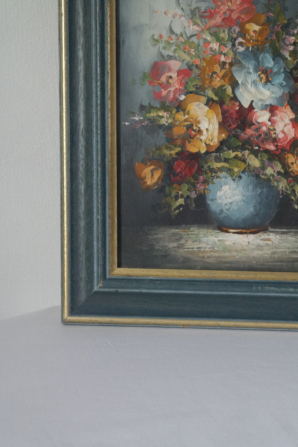 Painting bouquet of flowers oil on canvas