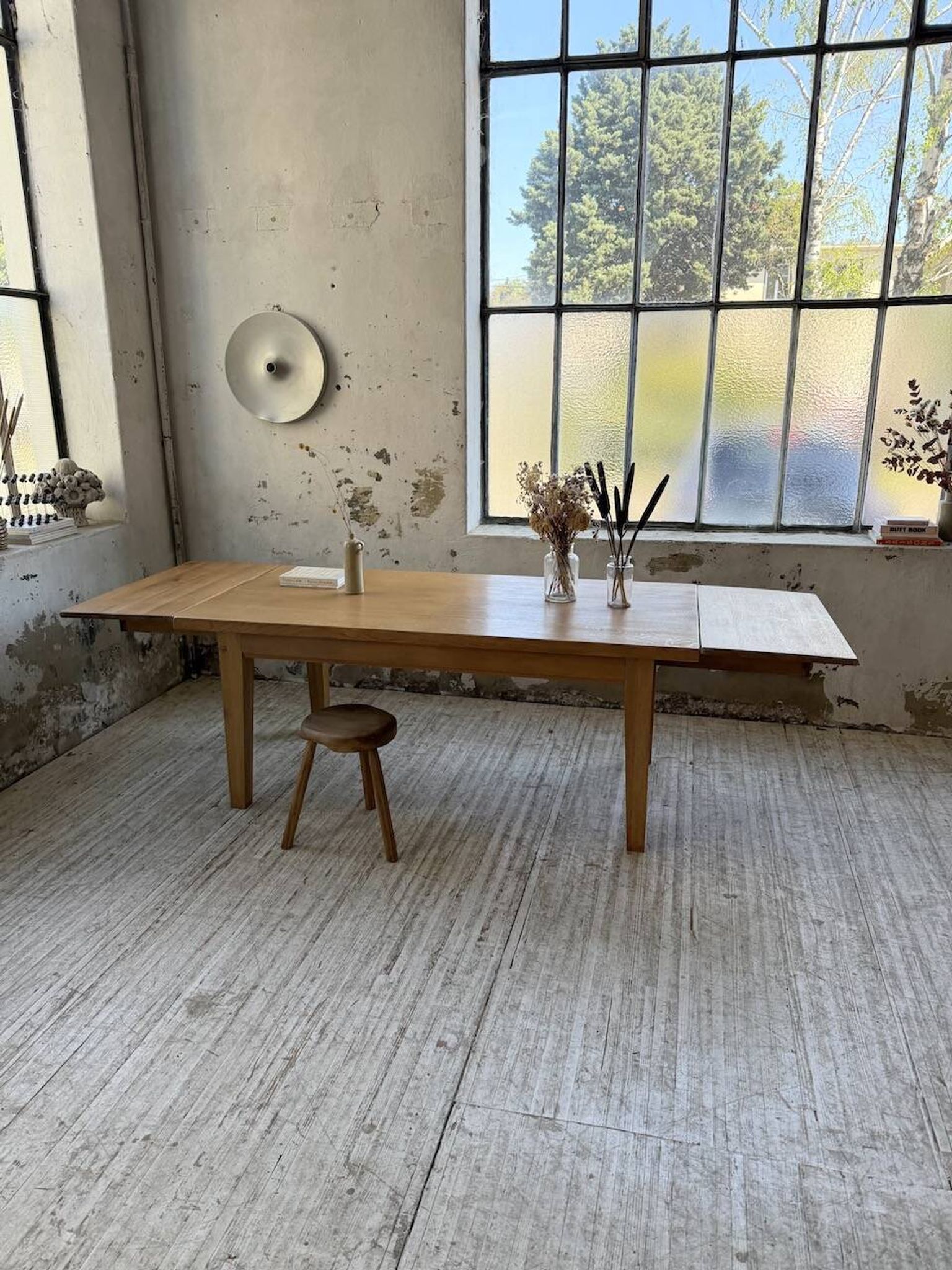 Table de ferme extensible en chêne massif