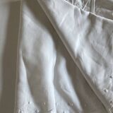 Drap de trousseau 19e de fil de lin brodé