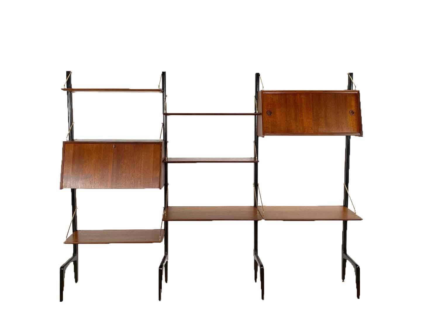 Vintage wall unit with two desks by Louis van Teeffelen for Wébé, 1950s