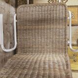 Set of 4 wicker armchairs 1970