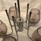 Vintage Lustre with 5 Mauve light lights