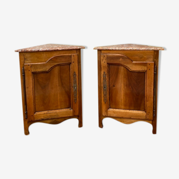 Pair of notches in natural wood style Louis XV XIXeme century