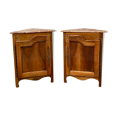 Paire d’encoignures en bois naturel de style Louis XV XIXeme siècle