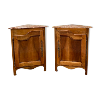 Pair of notches in natural wood style Louis XV XIXeme century