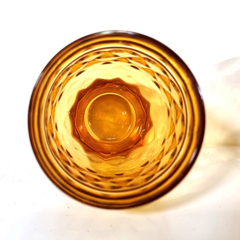 6 Vintage advertising glass signed on the reverse PERNOD SA in amber color