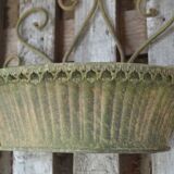 Patinated iron wall planter