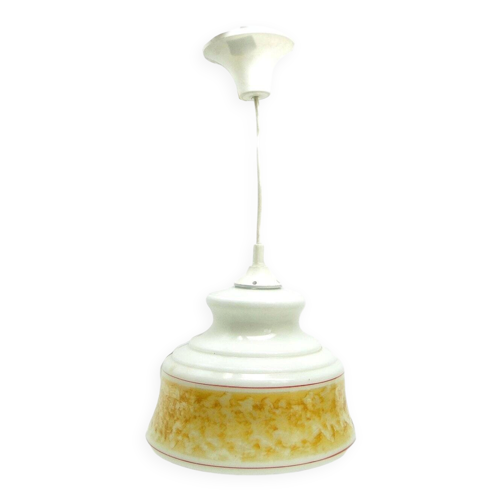 Brass and glass pendant lamp from Polam, 1980s
