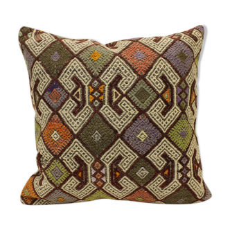 Housse coussin vintage 60x60 cm kilim