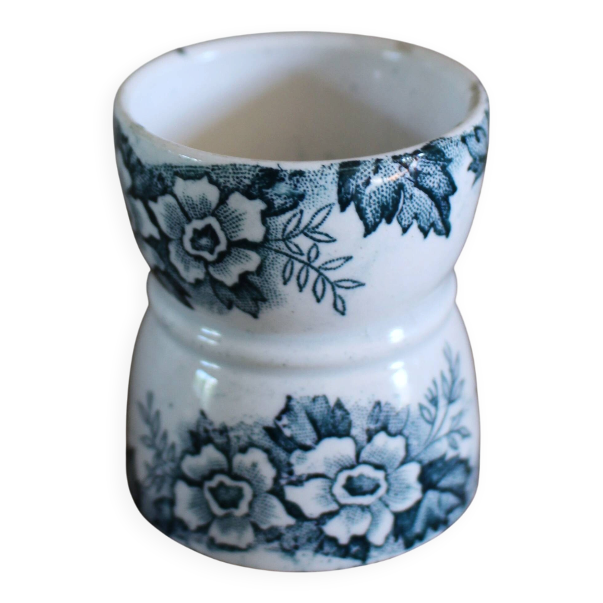 Diabolo egg cup Terre de Fer blue flowers