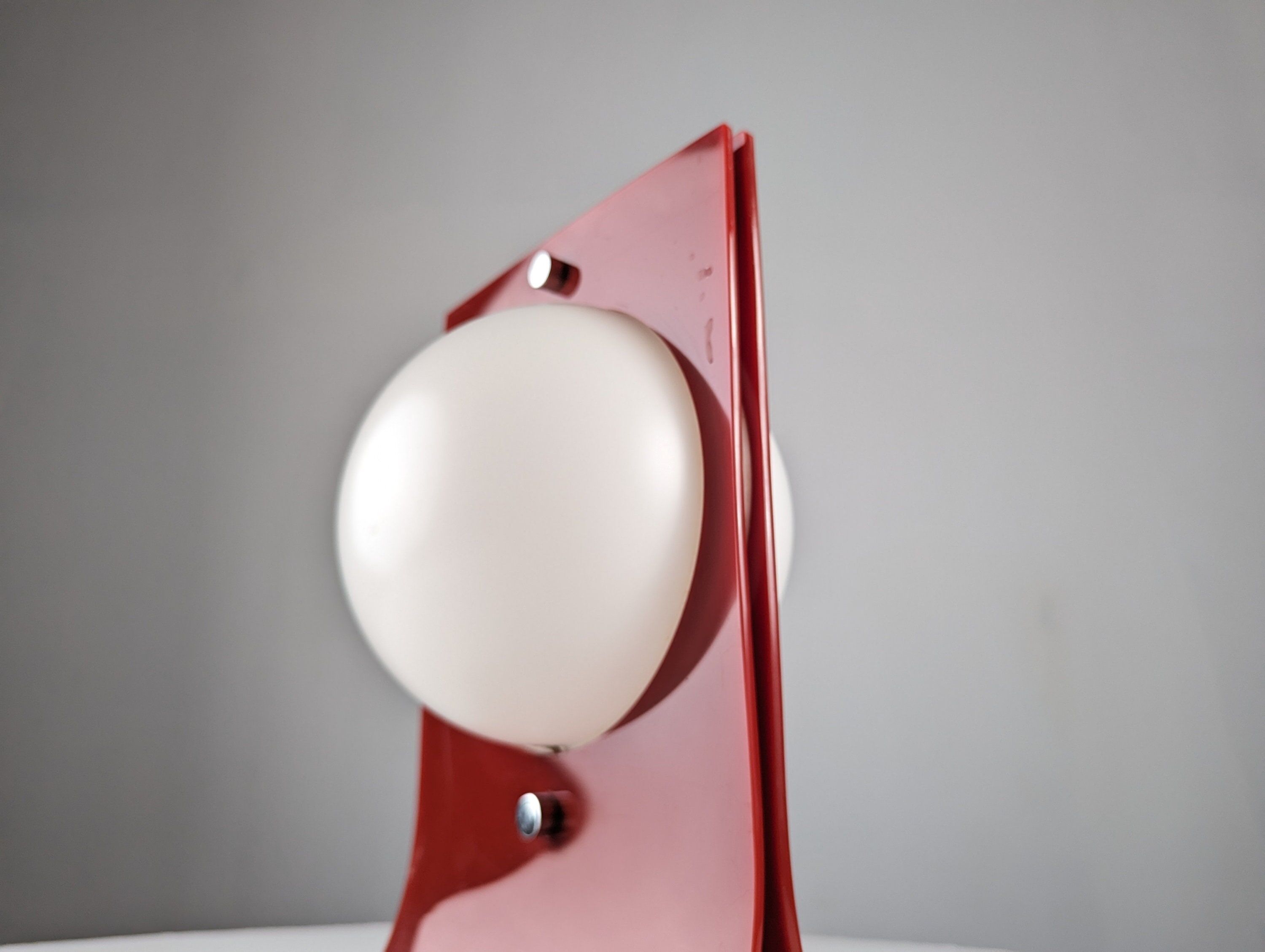 Red Acrylic Area Type Table Lamp by Neal Small, 1960s