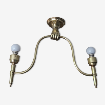 Bronze and brass chandelier