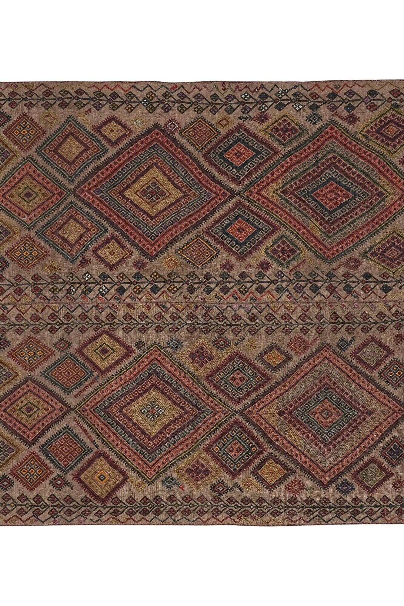 Vintage Turkish kilim, handwoven, 175x203 cm.
